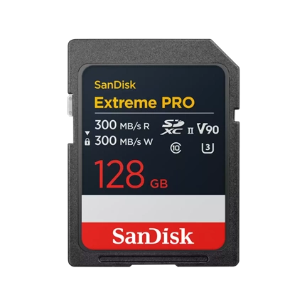 Extreme PRO 128GB SDXC Memory Card 300/300MB/s , 8K, V90, UHS-II