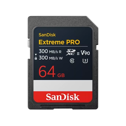 Extreme PRO 64GB SDXC Memory Card, 300/300MB/s , 8K, V90, UHS-II