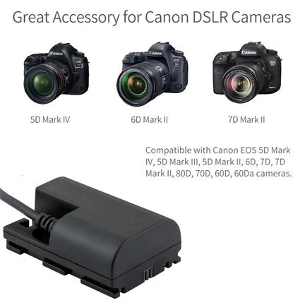 FEELWORLD dummy battery DR-E6 to DC