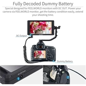 FEELWORLD dummy battery DR-E6 to DC