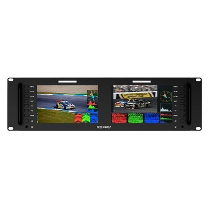 Feelworld D71 PLUS dupla 7”-os, 3RU rackbe szerelhető monitor – 4K HDMI / SDI