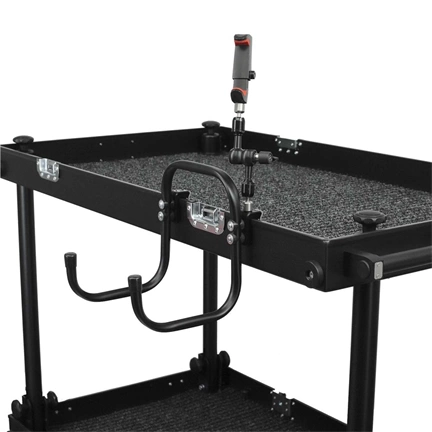 Filmcart ívben hajlított, nagyobb távolságú dupla acélcső kampó rögzítőbilinccsel és 3/8"-1/4" adapterrel