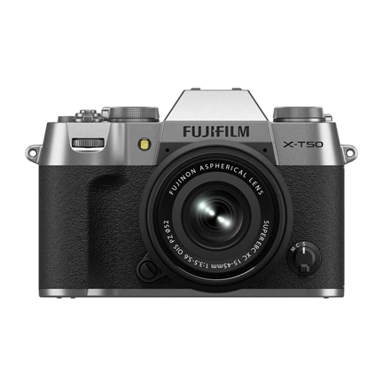 Fujifilm X-T50 + XC 15-45mm f/3.5-5.6 OIS PIZ MILC fényképezőgép KIT (ezüst)