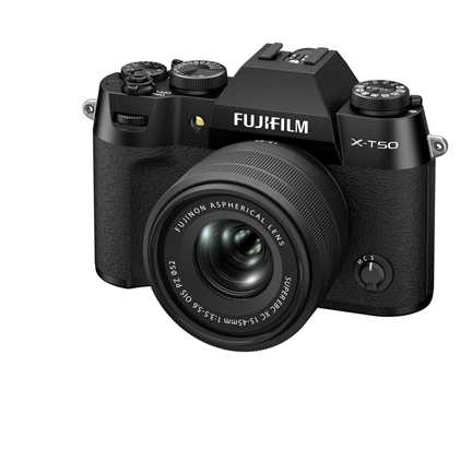 Fujifilm X-T50 + XC 15-45mm f/3.5-5.6 OIS PIZ MILC fényképezőgép KIT (fekete)