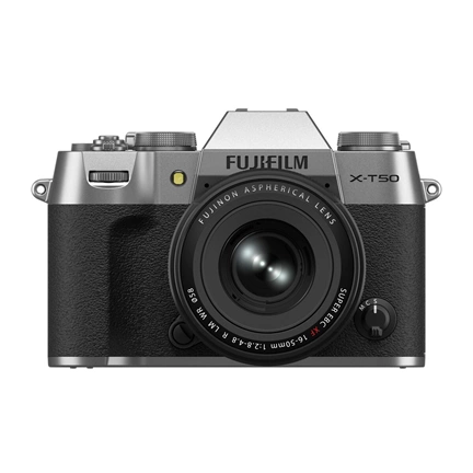 Fujifilm X-T50 + XF 16-50mm f/2.8-4.8 R LM WR MILC fényképezőgép KIT (ezüst)