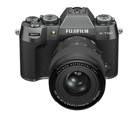 Fujifilm X-T50 + XF 16-50mm f/2.8-4.8 R LM WR MILC fényképezőgép KIT (szénezüst)