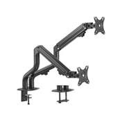 GEMBIRD Adjustable desk 2-display mounting arm (tilting), 17"-32", up to 8 kg