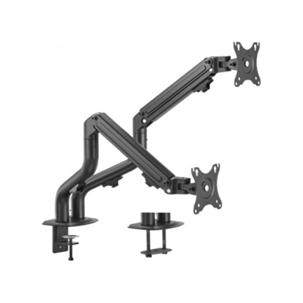 GEMBIRD Adjustable desk 2-display mounting arm (tilting), 17"-32", up to 8 kg