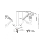 GEMBIRD Adjustable desk 2-display mounting arm (tilting), 17"-32", up to 8 kg