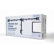 GEMBIRD Adjustable desk 3-display mounting arm (rotate, tilt, swivel), 17"-27", up to 7 kg GEMBIRD Adjustable desk 3-display mounting arm (rotate, tilt, swivel), 17"-27", up to 7 kg