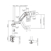 GEMBIRD Adjustable desk display mounting arm, 17"-32", up to 9 kg