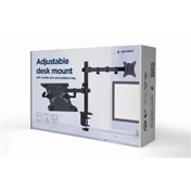 GEMBIRD Adjustable desk mount with monitor arm and notebook tray