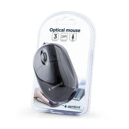 Gembird vezetékes USB optikai egér fekete