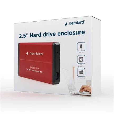 GEMBIRD USB 3.0 2.5" enclosure, red