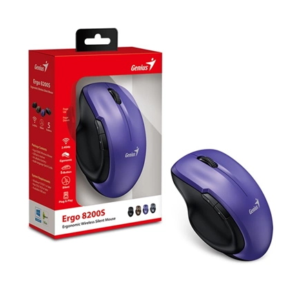 GENIUS Ergo 8200S Ergonomic Wireless Silent Mouse
