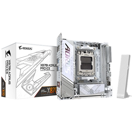 GIGABYTE Alaplap AM5 X870I AORUS PRO ICE AMD X870, mini-ITX