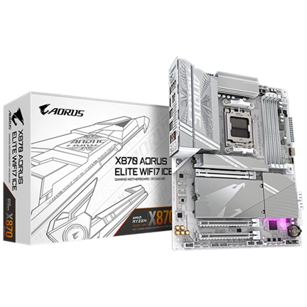 GIGABYTE Alaplap AM5 X870 AORUS ELITE WIFI7 ICE AMD X870, ATX