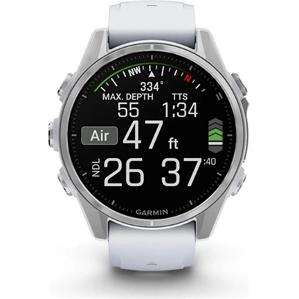 Garmin 010-02903-00 fenix 8 AMOLED (43mm) fehér szilikon pántos ezüst okosóra