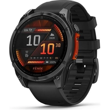 Garmin 010-02904-00 fenix 8 AMOLED (47mm) szilikon pántos fekete okosóra