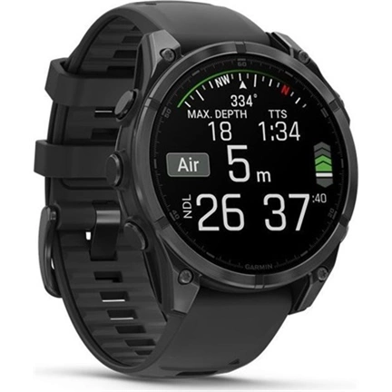 Garmin 010-02904-00 fenix 8 AMOLED (47mm) szilikon pántos fekete okosóra