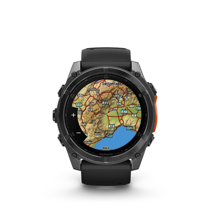 Garmin 010-02905-00 fenix 8 AMOLED (51mm) szilikon pántos fekete okosóra