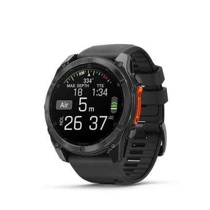Garmin 010-02905-00 fenix 8 AMOLED (51mm) szilikon pántos fekete okosóra