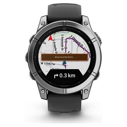 Garmin 010-03025-00 fenix E AMOLED (47mm) fekete szilikon pántos ezüst okosóra