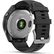 Garmin 010-03025-00 fenix E AMOLED (47mm) fekete szilikon pántos ezüst okosóra