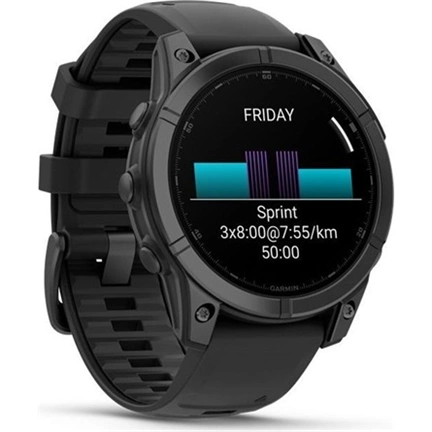 Garmin 010-03025-01 fenix E AMOLED (47mm) szilikon pántos fekete okosóra