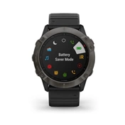 Garmin Fenix 6X Pro Sapphire Carbon DLC Szürke, Fekete szilikon szíjjal