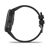 Garmin Fenix 6X Pro Sapphire Carbon DLC Szürke, Fekete szilikon szíjjal
