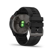 Garmin Fenix 6X Pro Sapphire Carbon DLC Szürke, Fekete szilikon szíjjal