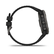 Garmin Fenix 6X Pro Sapphire Carbon DLC Szürke, Fekete szilikon szíjjal