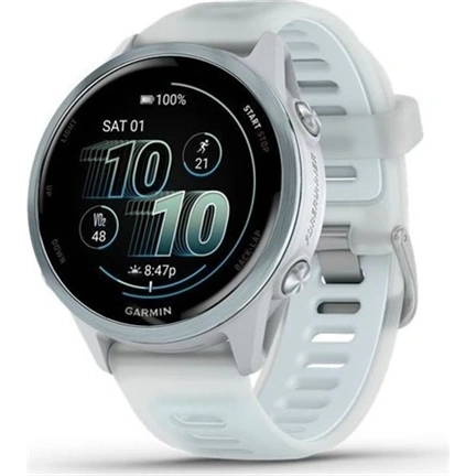 Garmin Forerunner 570 futóóra - 42mm, felhőkék alumíniumtok és átlátszó fehérkő/felhőkék szíj
