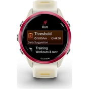 Garmin Forerunner 570 futóóra - 42mm, málna alumíniumtok és átlátszó csontszín/mangó szíj