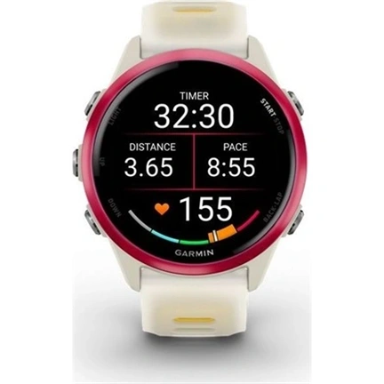 Garmin Forerunner 570 futóóra - 42mm, málna alumíniumtok és átlátszó csontszín/mangó szíj