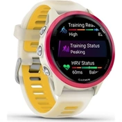 Garmin Forerunner 570 futóóra - 42mm, málna alumíniumtok és átlátszó csontszín/mangó szíj