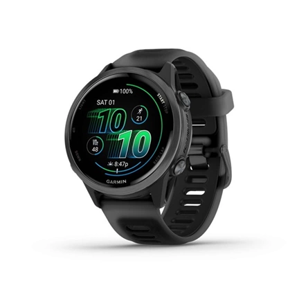 Garmin Forerunner 570 futóóra - 42mm, palaszürke alumíniumtok és átlátszó fekete/fekete szíj
