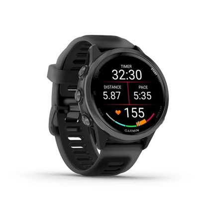 Garmin Forerunner 570 futóóra - 42mm, palaszürke alumíniumtok és átlátszó fekete/fekete szíj