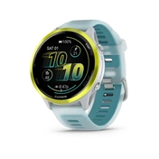 Garmin Forerunner 570 futóóra - 47mm, élénksárga alumíniumtok és átlátszó fehérkő/türkiz szíj