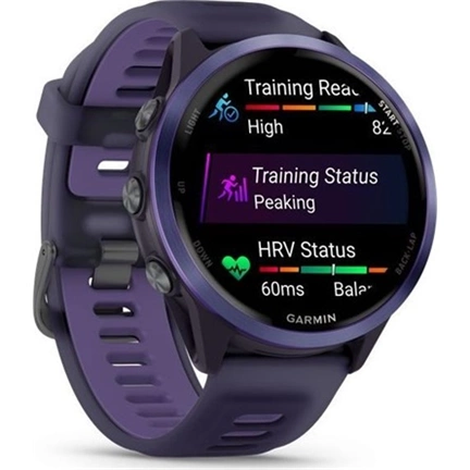 Garmin Forerunner 570 futóóra - 47mm, indigó alumíniumtok és átlátszó bíbor/indigó szíj