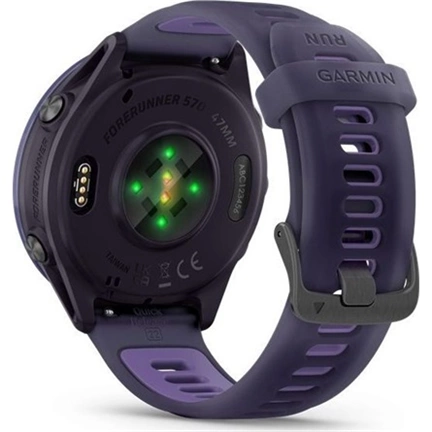 Garmin Forerunner 570 futóóra - 47mm, indigó alumíniumtok és átlátszó bíbor/indigó szíj