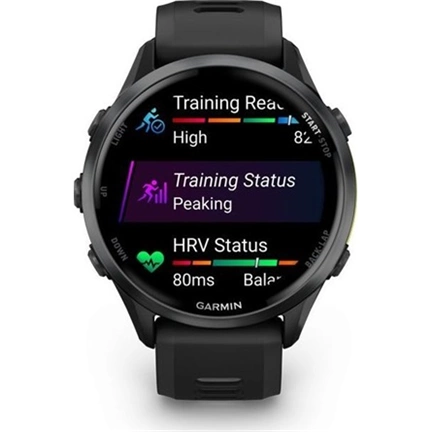 Garmin Forerunner 970 prémium futóóra - karbonszürke/fekete tok és fekete/átlátszó fehérkő szíj