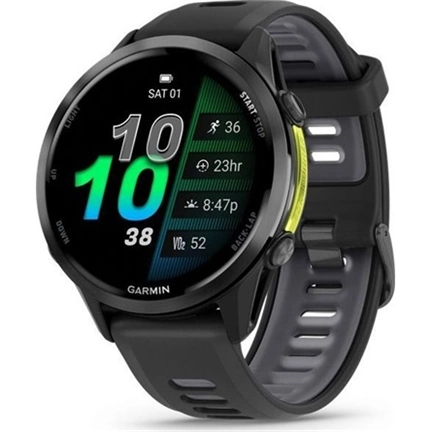 Garmin Forerunner 970 prémium futóóra - karbonszürke/fekete tok és fekete/átlátszó fehérkő szíj