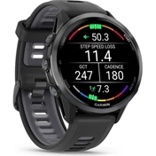 Garmin Forerunner 970 prémium futóóra - karbonszürke/fekete tok és fekete/átlátszó fehérkő szíj