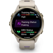 Garmin Forerunner 970 prémium futóóra - lágy arany/francia szürke tok és francia szürke/átlátszó indigószíj