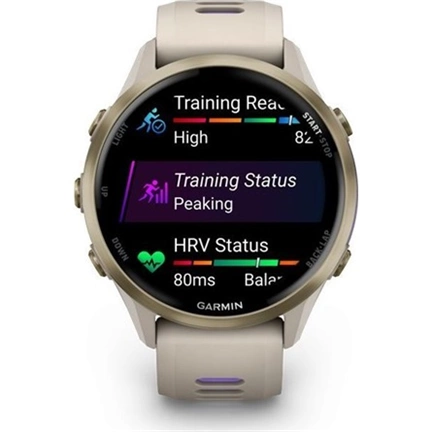 Garmin Forerunner 970 prémium futóóra - lágy arany/francia szürke tok és francia szürke/átlátszó indigószíj