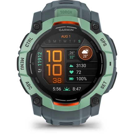 Garmin Instinct 3 okosóra - 50mm, AMOLED kijelző, strapabíró, GPS, Neo Tropic