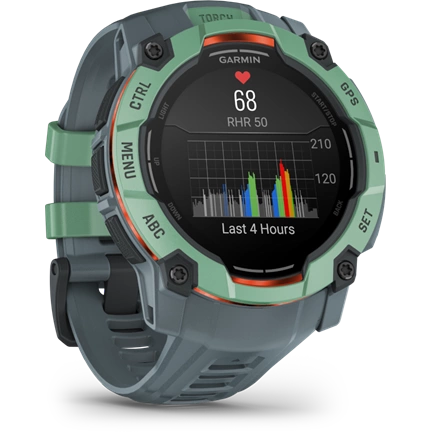 Garmin Instinct 3 okosóra - 50mm, AMOLED kijelző, strapabíró, GPS, Neo Tropic