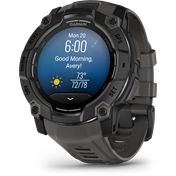 Garmin Instinct 3 okosóra - 50mm, AMOLED kijelző, strapabíró, GPS, fekete, sötétszürke szíj